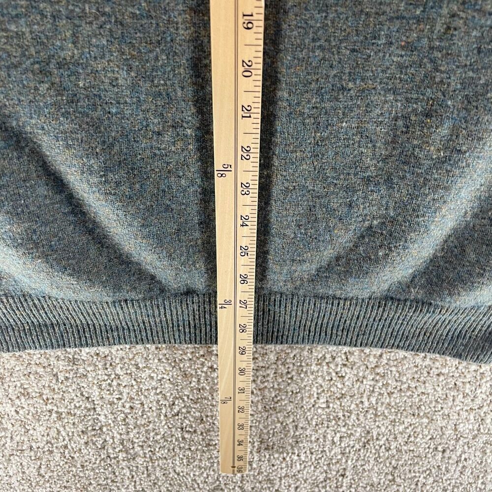 Pure New Wool Sweater Men Extra Large Gray Argyle Diamond Crew Neck Pullover VTG - Picture 9 of 10